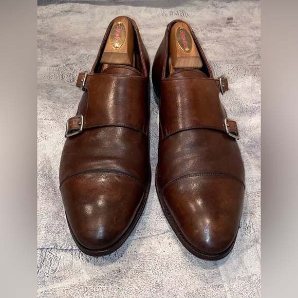 CARMINA Spain Inca Double Monk Straps Museum Brown Leather Dress Shoes 7.5 US - Picture 4 of 11